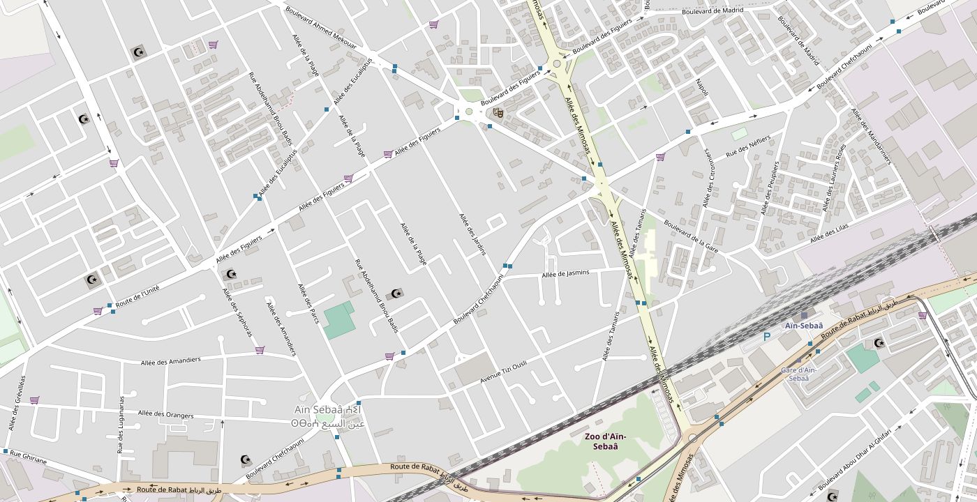 Plan d'Aïn Sebaâ, Casablanca, avec l'emplacement de NCIA au centre